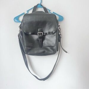 Vintage L.L. Bean All Black Leather Messenger Bag